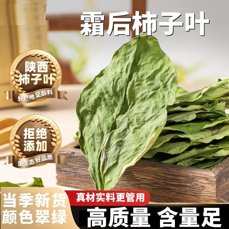 正品柿子叶茶降血压纯天然新茶霜后新鲜干柿子叶泡水喝的功效非打粉降血压血糖血脂的茶高血降压三高茶