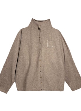 织厚原创设计绵羊毛针织开衫外套52523