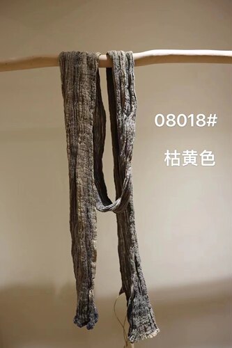 疯子张原创春夏秋亚麻超柔软长围巾做旧植物染色女士围巾扎染披肩