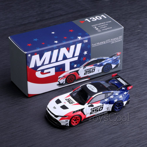 MINIGT美国250周年限定款福特野马GTD 1301挂卡1/64小比例合金车