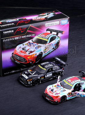 TOMY多美卡黑盒无限赛车奔驰AMG GT3 Cvstos初音未来涂装合金车模