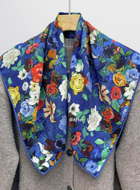 After 羊毛中方巾！【山花烂漫处】绝美油画100澳洲羊毛围巾丝巾