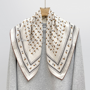 焦糖 After 樱桃小姐 撞色小樱桃绵羊毛围巾丝巾 羊毛中方巾