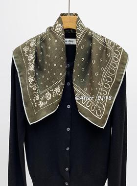 After【绿野风声】绿色系~百搭显白 桑蚕丝真丝羊毛丝巾围巾