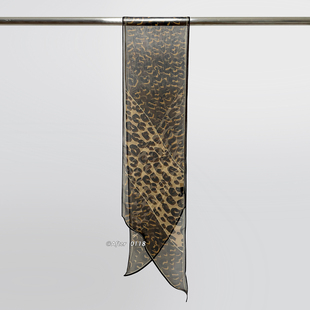 乔其纱桑蚕丝优雅百搭豹纹围巾女长飘带丝巾 豹纹回潮 After