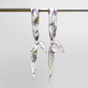 After 复古氛围感真丝菱形巾大气桑蚕丝有机棉围巾丝巾 蜻蜓游园