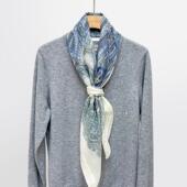 100澳毛 After 巴别塔之河蓝色 大方巾秋冬保暖围巾软糯围巾