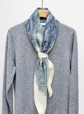 After 【巴别塔之河蓝色】100澳毛 大方巾秋冬保暖围巾软糯围巾