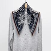 After 真丝桑蚕丝羊毛丝巾方巾 民族风情 腰果图腾 双面异色