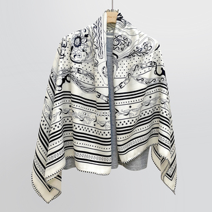 After 桑蚕丝真丝羊毛丝巾围巾大方巾披肩女 亚马逊庆典bandana