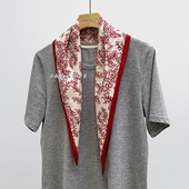 After 红白配色桑蚕丝有机棉真丝丝巾女 菱形巾 丝棉 沙丘之上