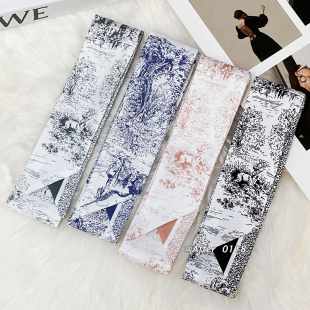 桑蚕丝真丝飘带小丝带绑包包丝巾 动物与城堡 After 25春夏新品