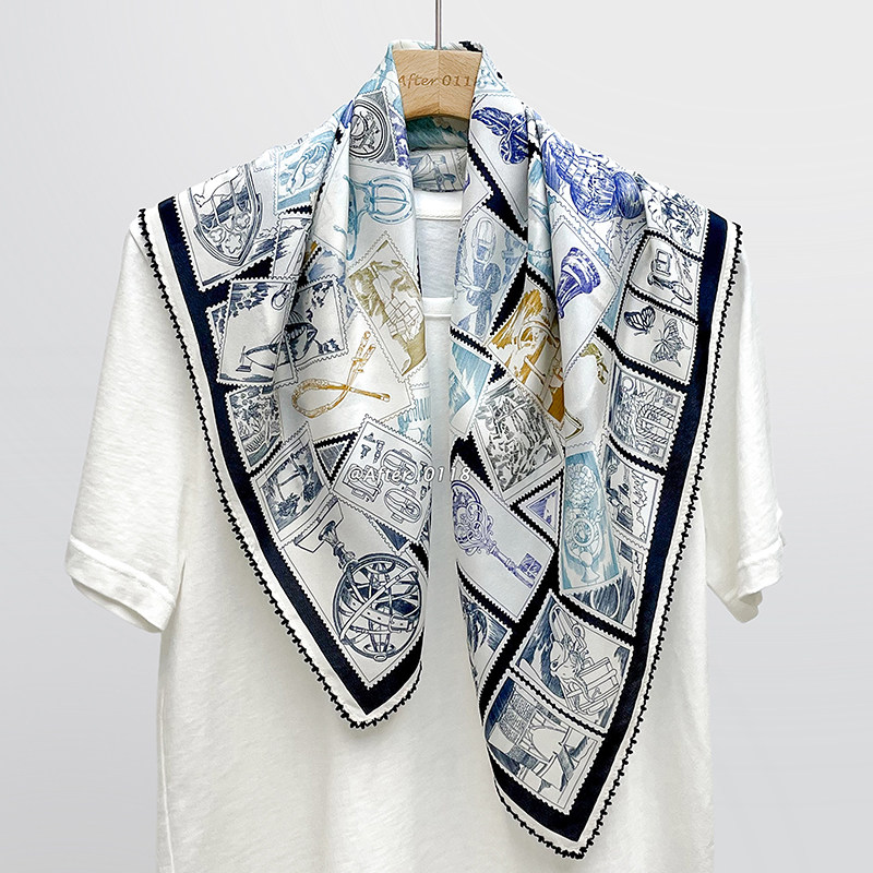 After 真丝双绉合集 百搭复古多色新特种边桑蚕丝围巾丝巾中方巾