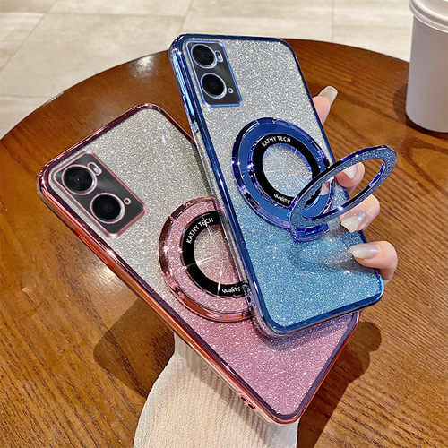 适用OPPO A96 4G国际版渐变闪粉手机壳防摔A76硅胶保护套CPH2333海外版创意CPH2375桌面支架个性潮女新款