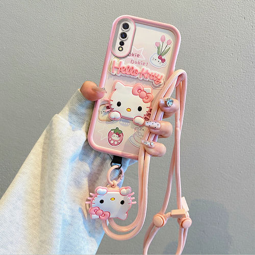 适用VIVO1907海外版手机壳气囊防摔硅胶保护套软个性创意卡通挂脖绳子男女情侣可爱新款