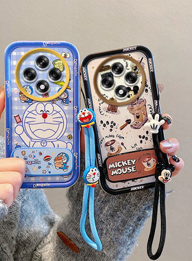 适用OPPO Reno12F 4G/5G海外版手机壳Reno12 FS 5G国际版防摔软保护套CPH2637卡通个性创意补妆镜子支架新款