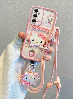 适用三星Galaxy A16海外版手机壳A16 5G国际版气囊防摔保护套个性创意卡通挂脖绳子可爱女新款