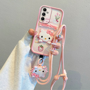 适用三星Galaxy A16海外版手机壳A16 5G国际版气囊防摔保护套个性创意卡通挂脖绳子可爱女新款