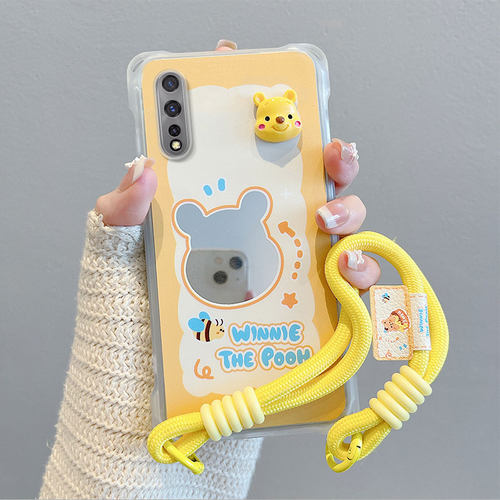 适用Vivo1907海外版手机壳防摔国际版硅胶软全包边保护套个性创意斜挎挂绳镜面卡通潮女可爱新款