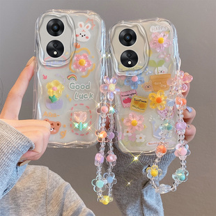 硅胶软保护套透明立体卡通创意潮女新款 适用OPPO 手机壳防摔CPH2631国际版 4G海外版 A60