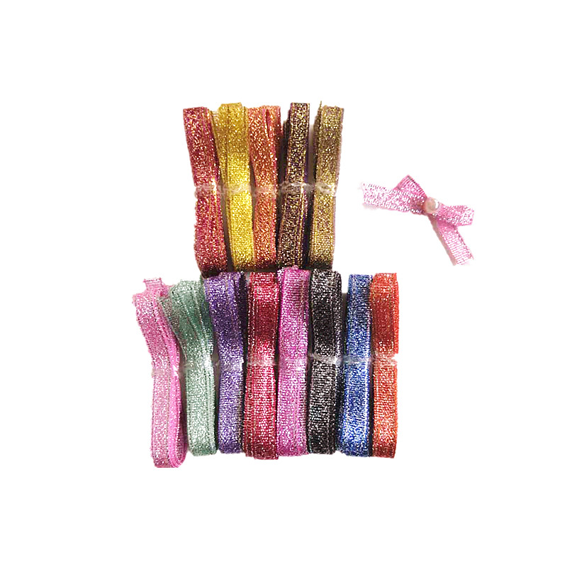 逗猫棒猫玩具diy装饰丝带手工自制小蝴蝶结材料彩金葱银葱缎带6mm