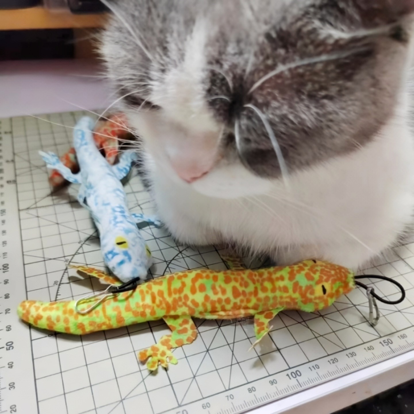 壁虎替换头逗猫棒配件手工diy自嗨耐咬小猫咪玩具挂件宠物猫用品