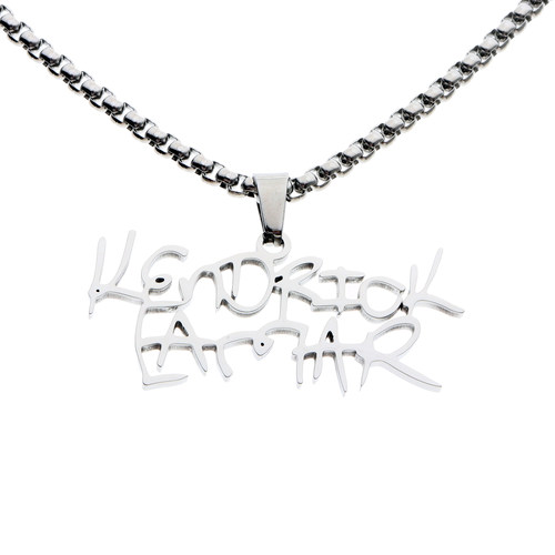Kendrick Lamar Name Logo Hip Hop Pendant Chain Necklace