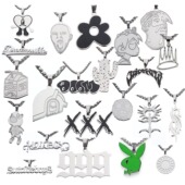 欧美潮牌男女嘻哈个性 情侣吊坠项链促销