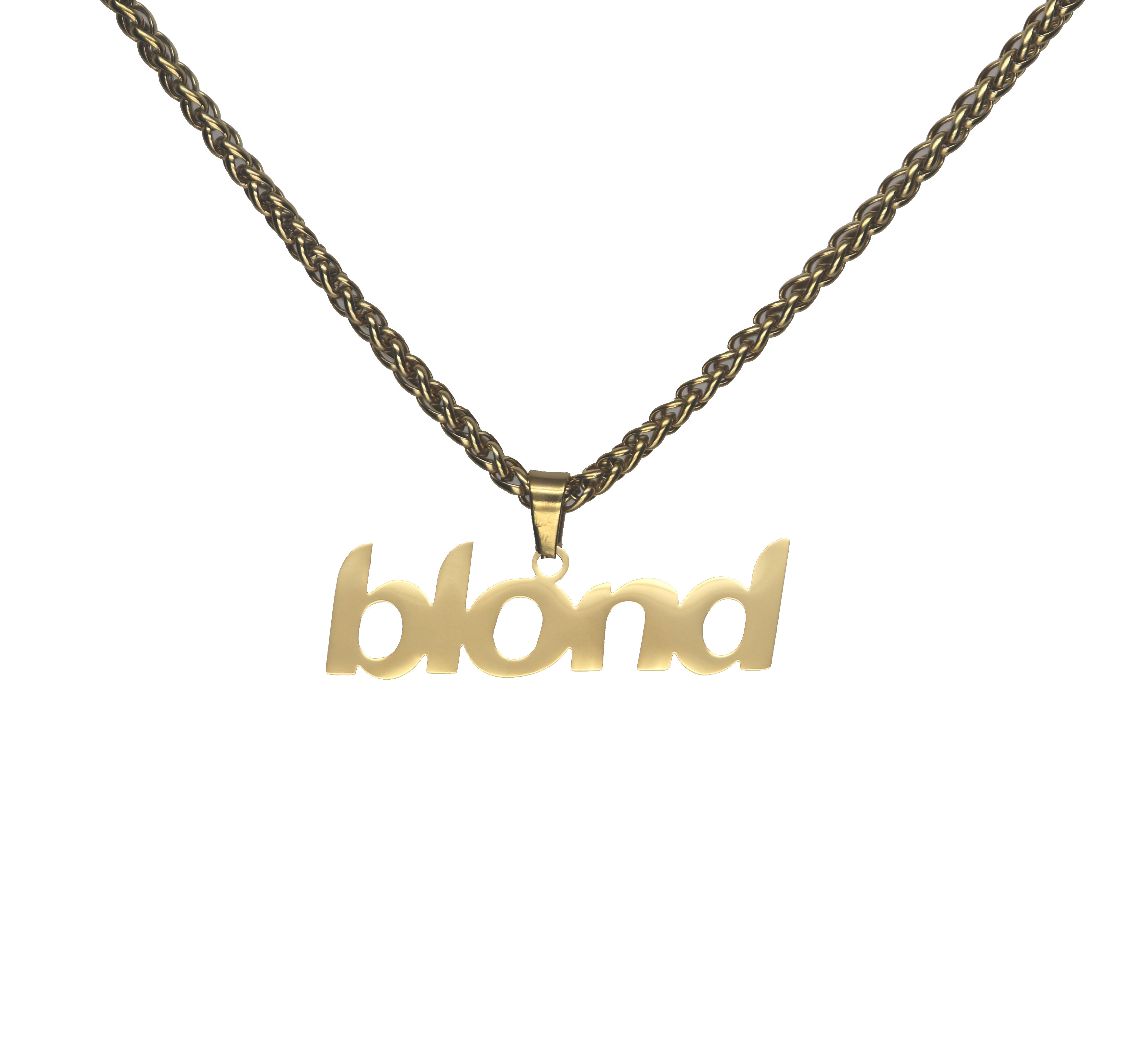 frank ocean blond necklace 金色潮牌男女嘻哈个性情侣吊坠项链