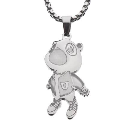 Kanye west bear necklace侃爷欧美潮牌男女嘻哈个性情侣吊坠项链