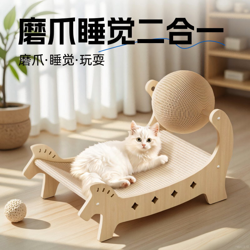 剑麻猫抓板耐磨不掉屑猫窝一体超大号猫爪板躺椅沙发猫抓球猫玩具,宠物/宠物食品及用品,猫抓板,淘宝优惠券,粉丝福利购,淘宝优惠卷