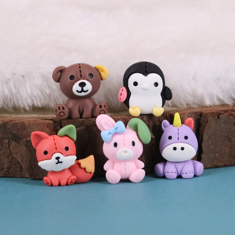 卡通可爱小动物独角兽树脂配件diy奶油胶手机壳材料发饰服装辅料