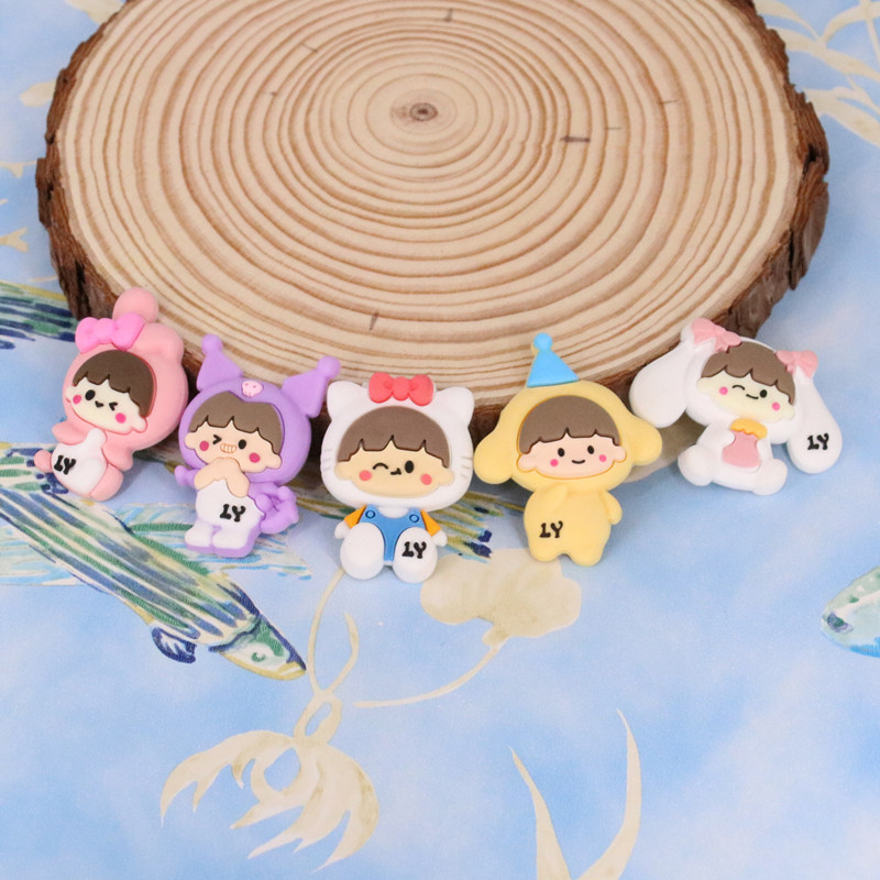 diy手机壳材料pvc软胶卡通人物饰品配件平底贴片头饰手工制作辅料