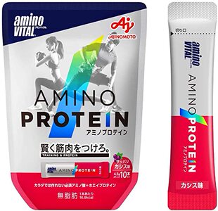 日本代购味之素aminoVITAL氨基酸乳清蛋白黑加仑运动补充营养拼邮