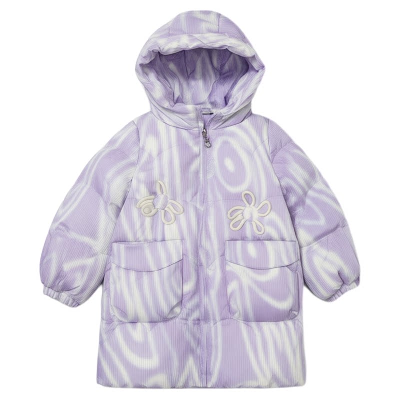 海威迩童装女童中长款羽绒服图片