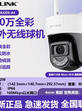 TPLINK TL-IPC632DE-A4 摄像头室外防水全彩300w无线球机录音通话