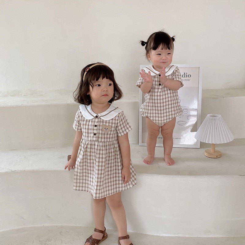 ins夏季款韩版宝宝连体衣婴儿洋气格子卡通爬服包屁衣外出爬服,童装/婴儿装/亲子装,连衣裙,淘宝优惠券,粉丝福利购,淘宝优惠卷