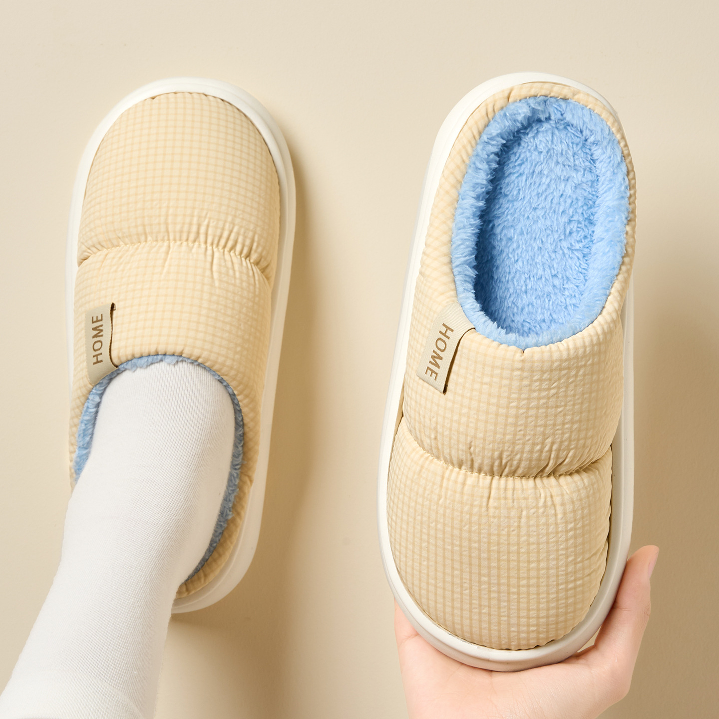 手术室防水棉拖鞋女款冬季2025新款室内家居保暖毛绒拖鞋男秋冬天