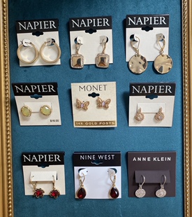 国外品牌耳钉耳环napier镀金耳环耳饰镶钻耳圈