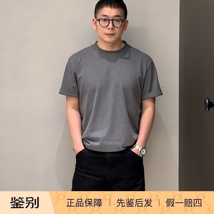 【国内现货】Loro Piana诺悠翩雅新款纯色刺绣徽标LP圆领短袖T恤