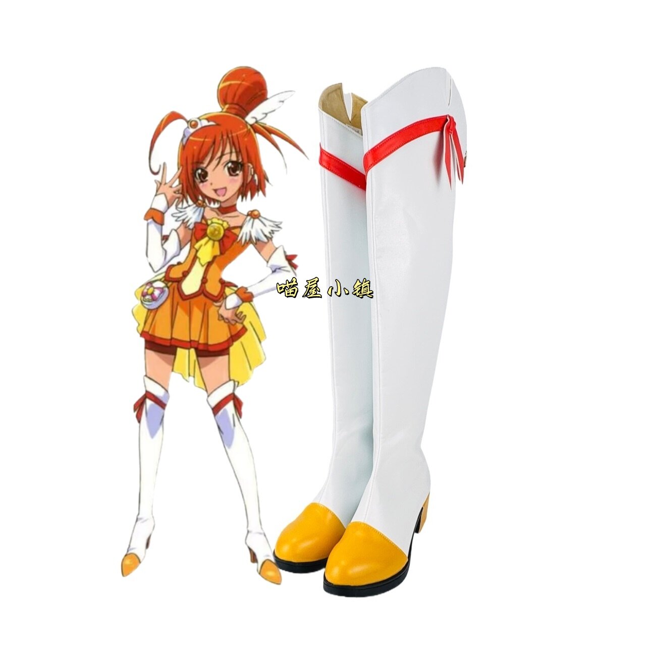 光之美少女日野茜cos鞋子定制动漫游戏cosplay靴子增高来图定做