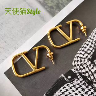蛮好的人生胡曼黎同款‘V'耳环2025爆款名媛风