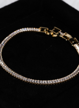 高定施华luoshiqi小方水晶手链 精品叠搭百搭镀真金不掉色