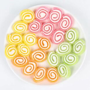圈圈果汁软糖500g混合水果口味彩虹qq橡皮糖果创意喜糖零食