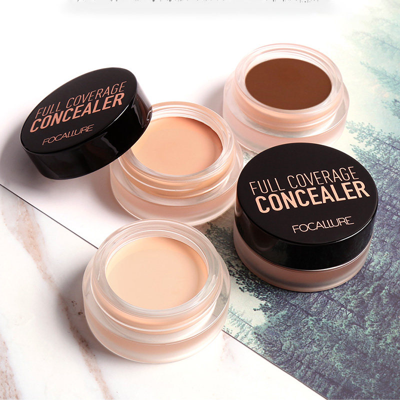 斑点遮遮瑕膏脸部痘印痘痘黑眼圈红血丝提亮修容送粉扑concealer