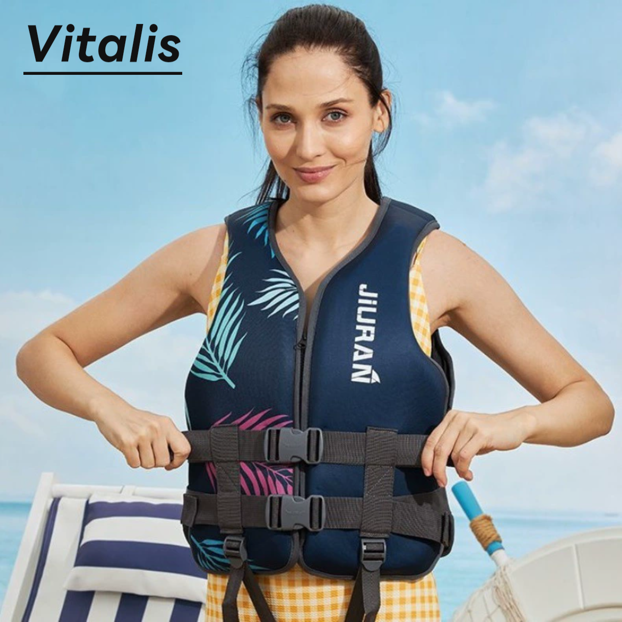 Vitalis成人船用水域救援轻薄韩版时尚矶钓海钓马甲腰带