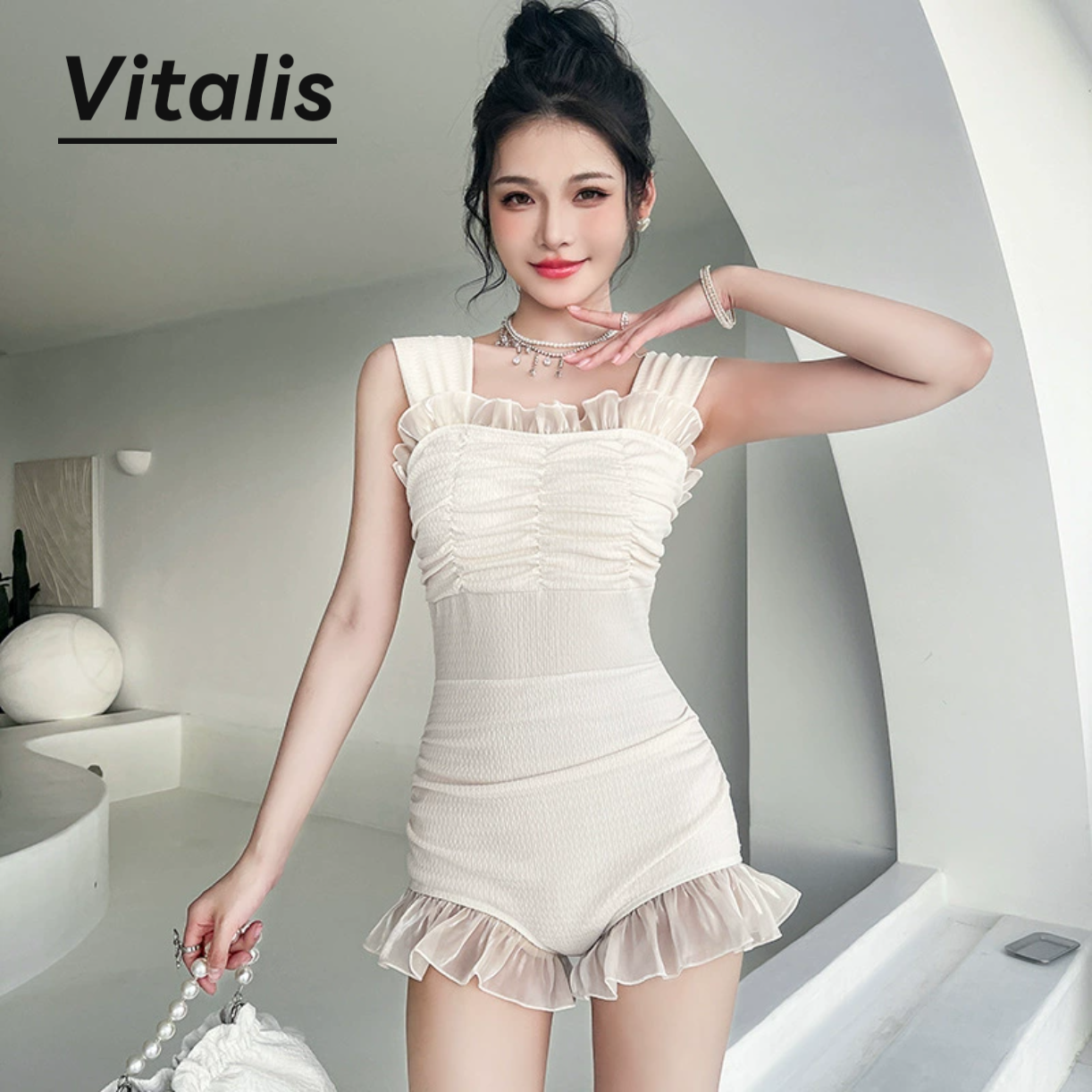 Vitalis2025新款泳衣女纯欲性感显瘦遮肚吊带连体裙式泳衣温泉,运动/瑜伽/健身/球迷用品,连体泳衣,淘宝优惠券,粉丝福利购,淘宝优惠卷