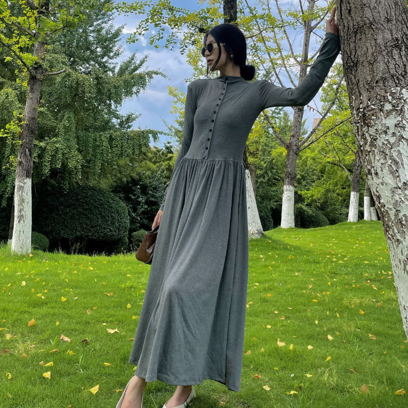 收腰修身打底长裙高级感气质长裙