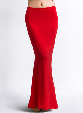 2025春夏款韩版莫代尔女装长款半身裙性感高腰包臀鱼尾裙松紧弹力