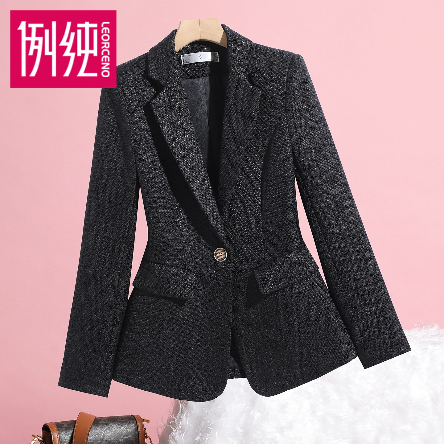橘红色早秋休闲洋气春女装女士短外套女气质新款高级感小个子西装